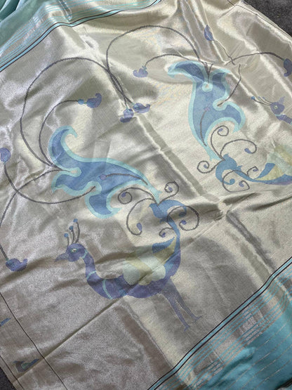 BLUE TISSUE PURE HANDLOOM PAITHANI SAREE
