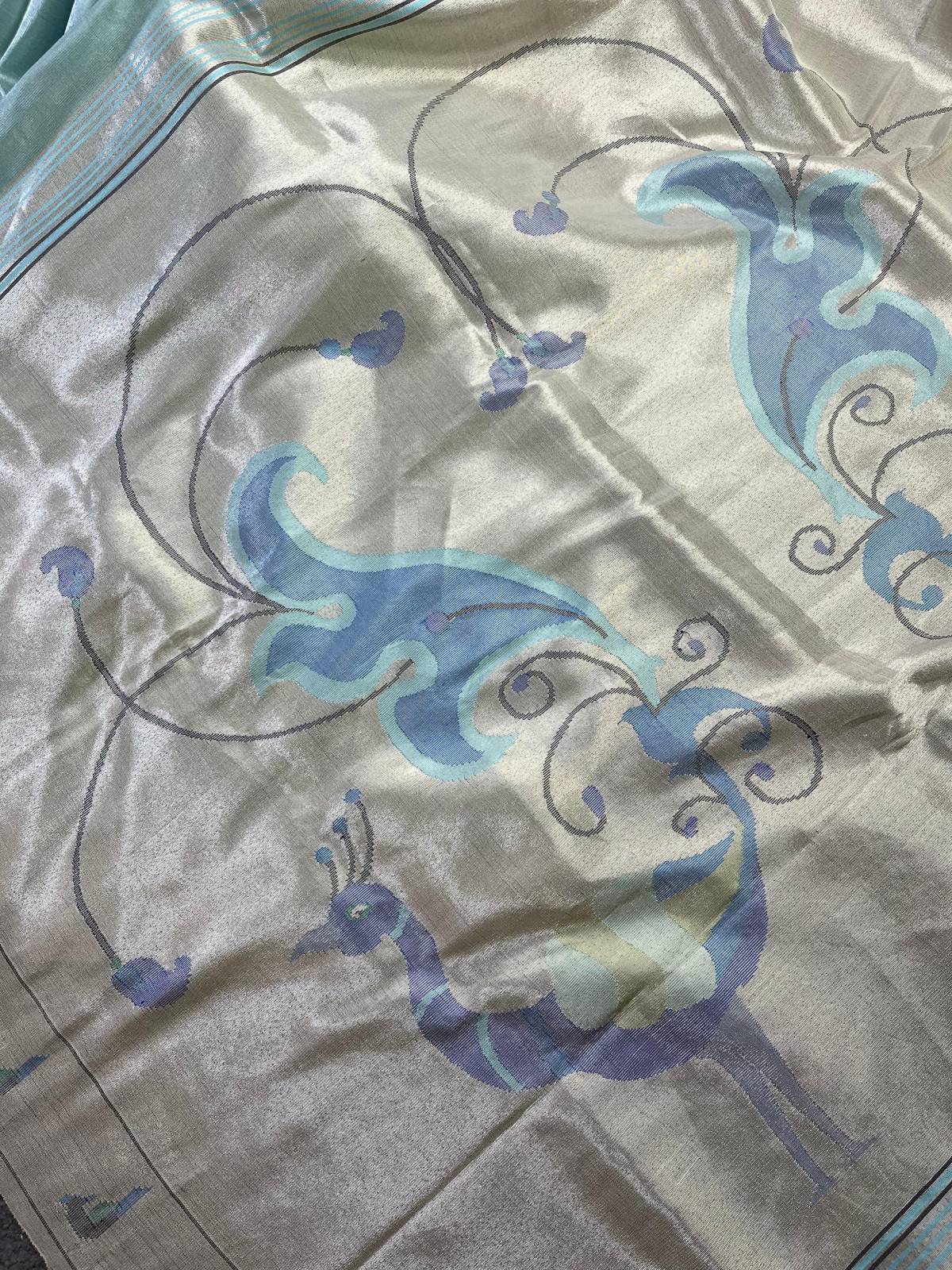 BLUE TISSUE PURE HANDLOOM PAITHANI SAREE