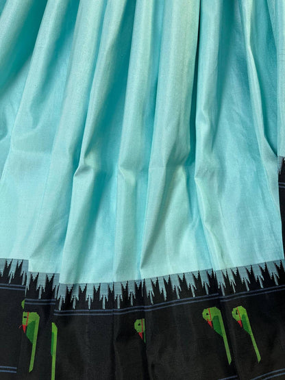 BLUE SILK PURE HANDLOOM PAITHANI SAREE