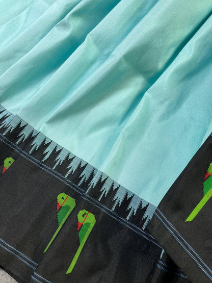 BLUE SILK PURE HANDLOOM PAITHANI SAREE