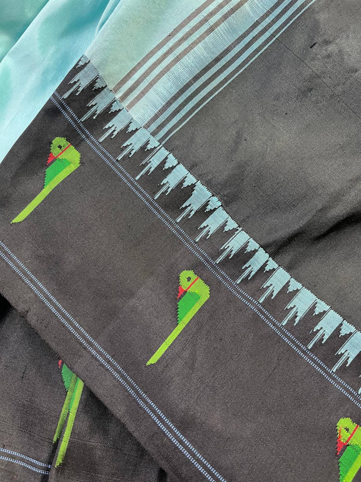 BLUE SILK PURE HANDLOOM PAITHANI SAREE