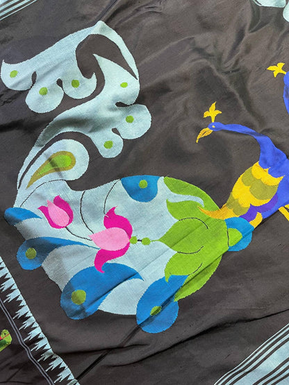 BLUE SILK PURE HANDLOOM PAITHANI SAREE