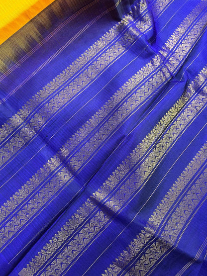 MANGO YELLOW COTTON PURE HANDLOOM GADWAL SAREE