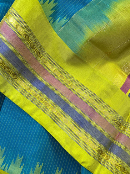 GREEN SICO PURE HANDLOOM GADWAL SAREE