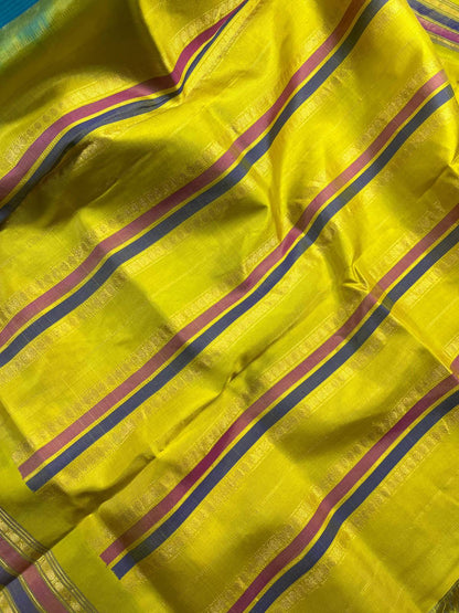 GREEN SICO PURE HANDLOOM GADWAL SAREE