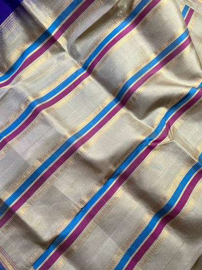 DARK PURPLE SICO PURE HANDLOOM GADWAL SAREE