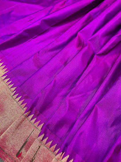 PURPLE SILK PURE HANDLOOM PAITHANI SAREE