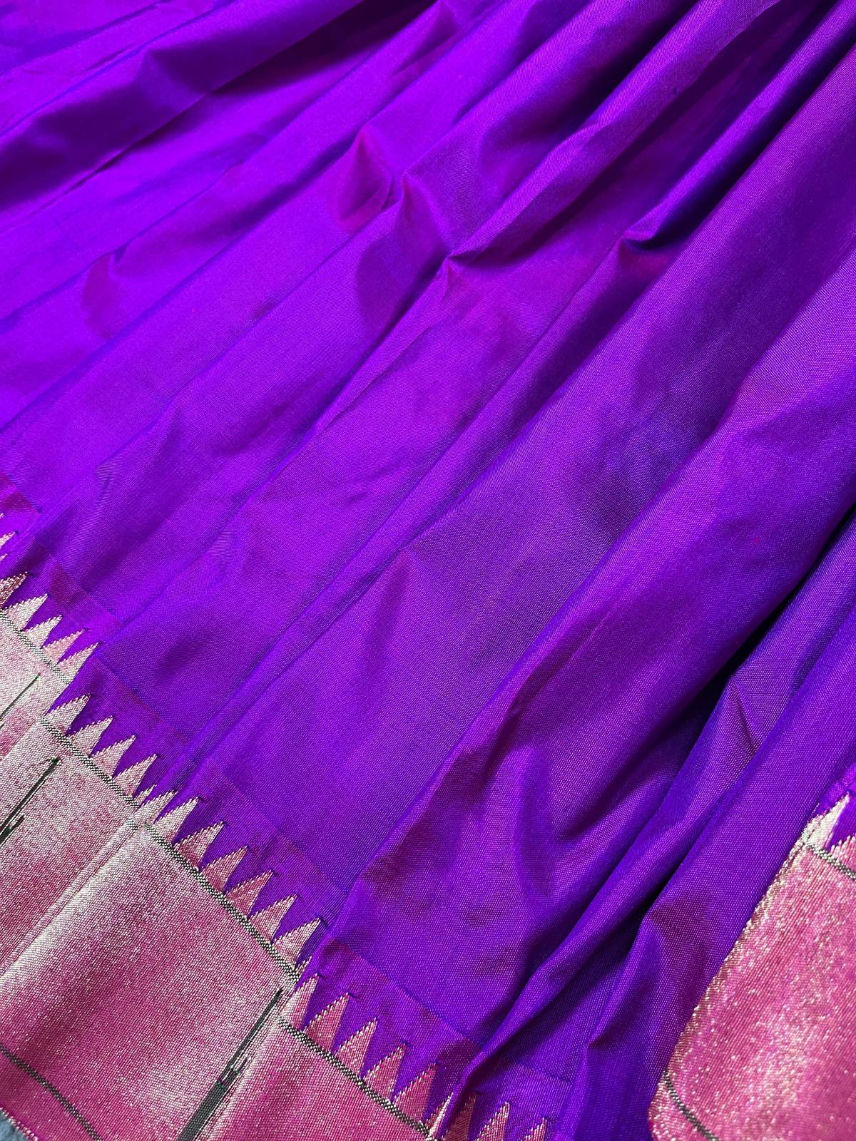 PURPLE SILK PURE HANDLOOM PAITHANI SAREE