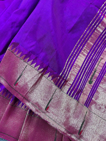 PURPLE SILK PURE HANDLOOM PAITHANI SAREE