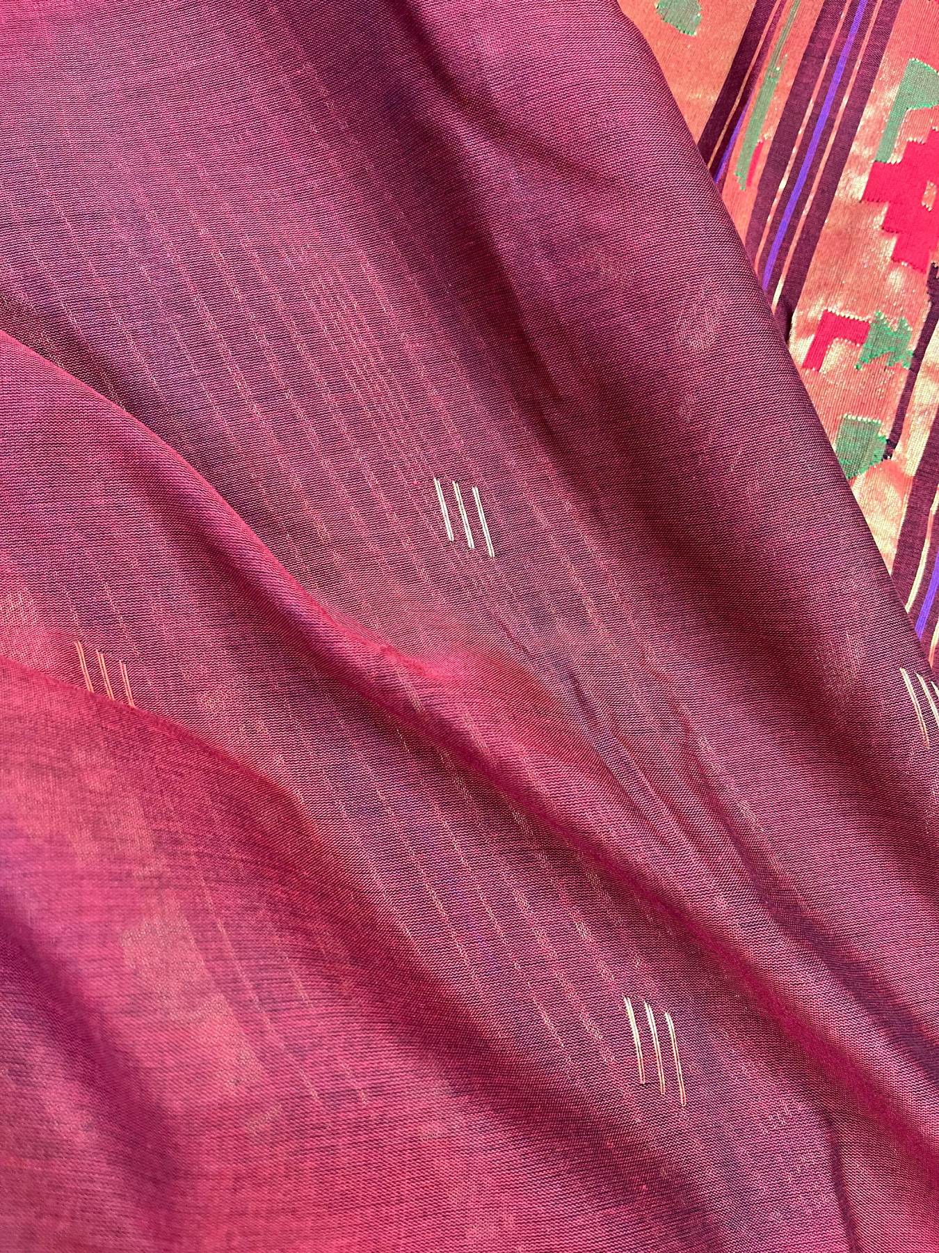MAROON COTTON PURE HANDLOOM PAITHANI SAREE