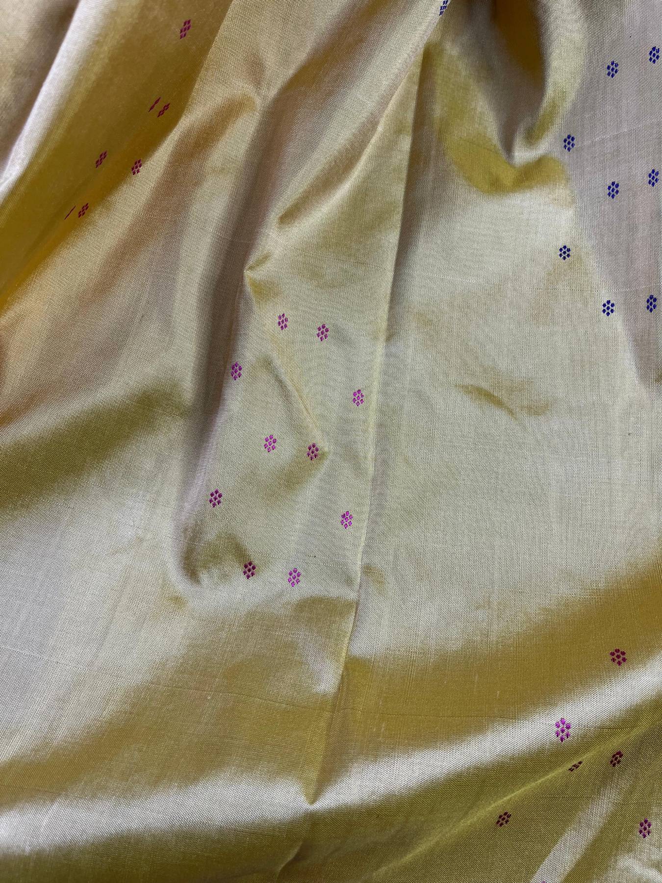 CREAM SILK PURE HANDLOOM PAITHANI SAREE