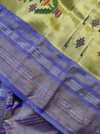 CREAM SILK PURE HANDLOOM PAITHANI SAREE