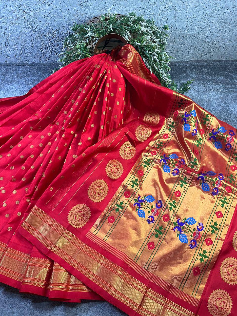 RED PURE SILK PAITHAN I SAREE