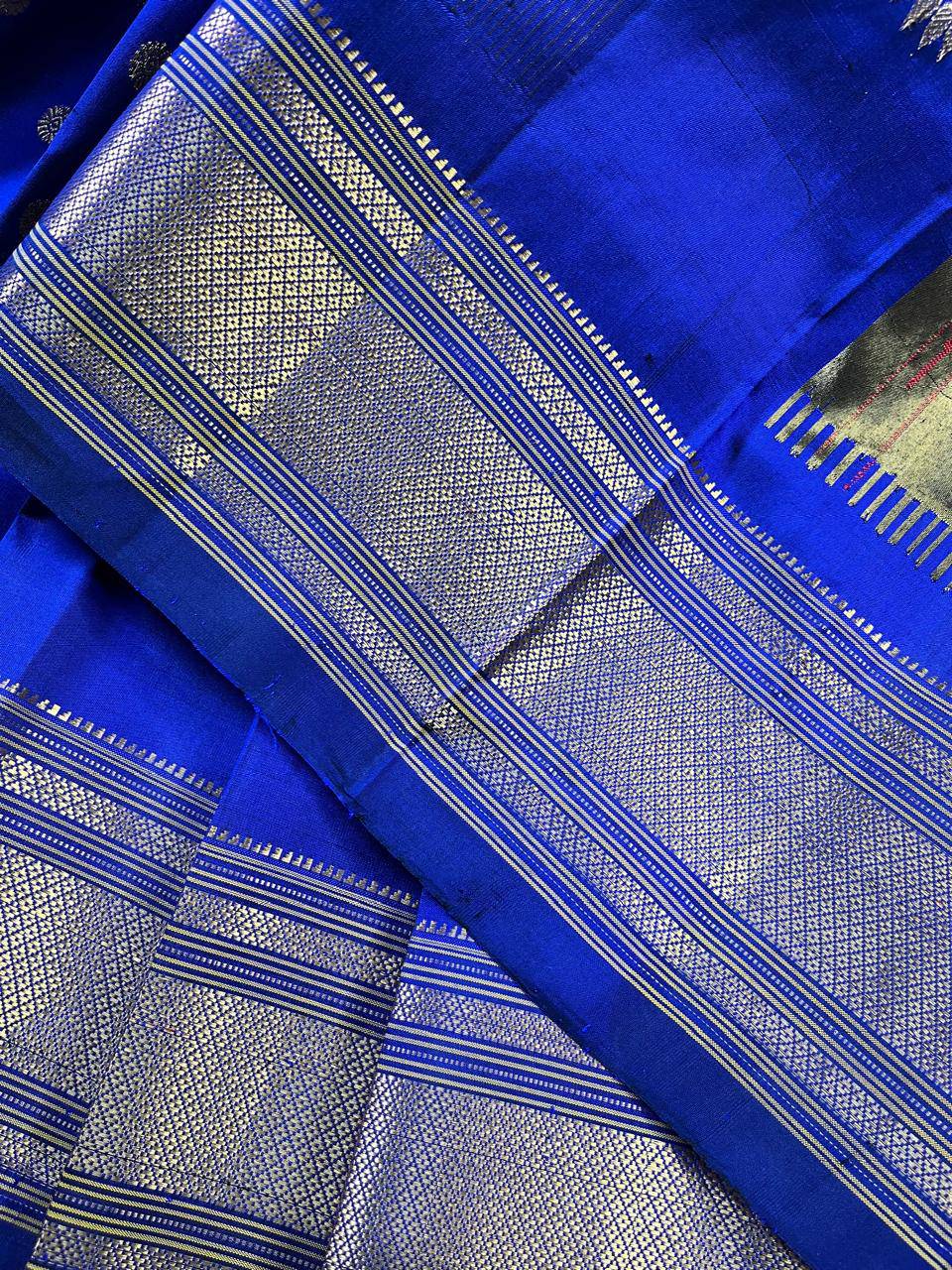 INK BLUE SILK PURE PAITHANI SAREE