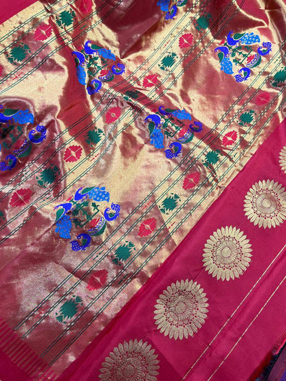 RED PURE SILK PAITHANI SAREE