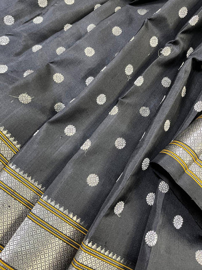 BLACK PURE SILK PAITHANI SAREE