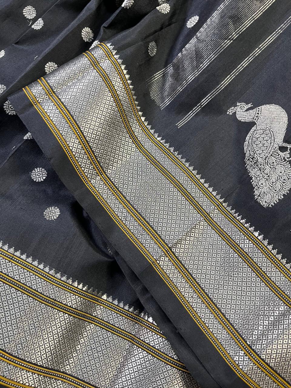 BLACK PURE SILK PAITHANI SAREE