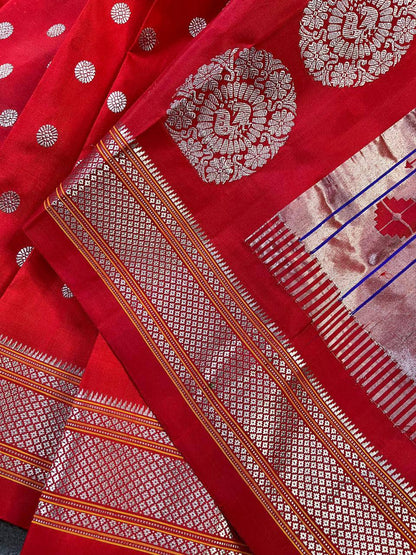 RED PURE SILK PAITHANI SAREE