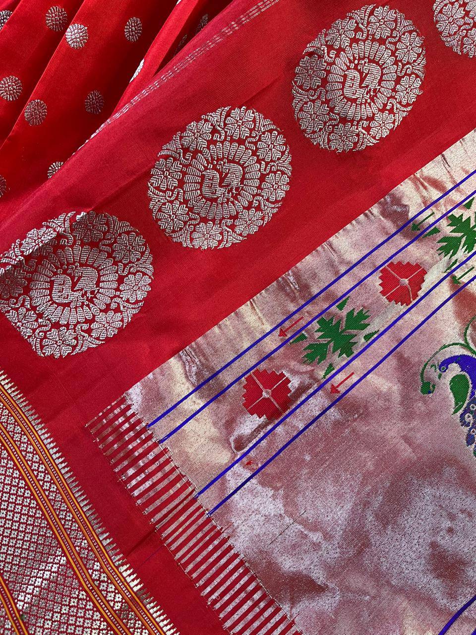 RED PURE SILK PAITHANI SAREE