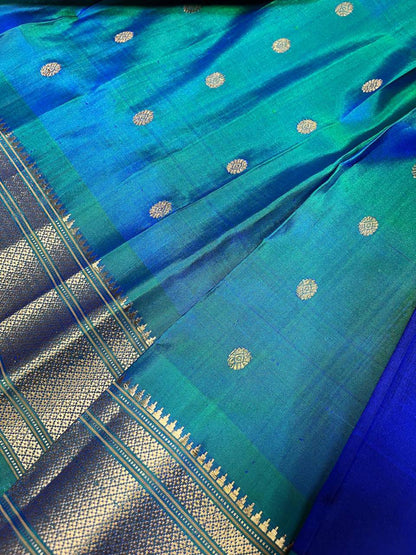 INK BLUE PURE SILK PAITHANI SAREE