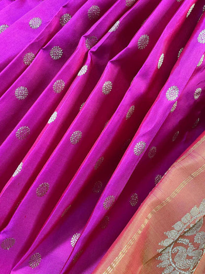 PINK PURE SILK PAITHANI SAREE