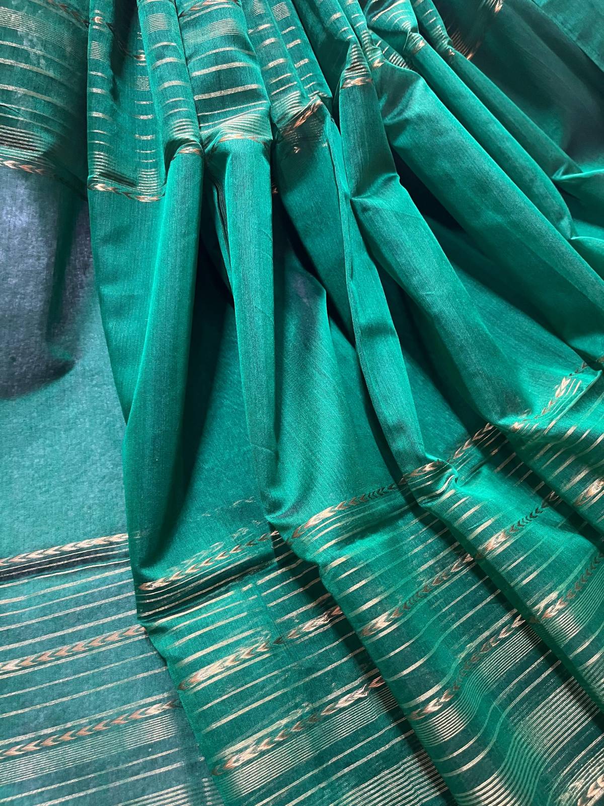 GREEN SICO PURE HANDLOOM MAHESHWARI SAREE
