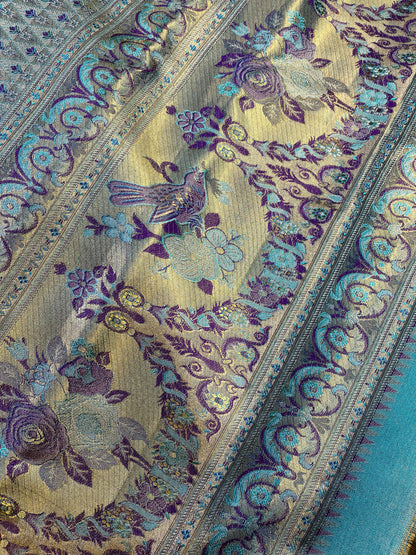 ROSE GOLD TISSUE SILK PURE HANDLOOM KANJIVARAM SAREE