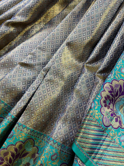 ROSE GOLD TISSUE SILK PURE HANDLOOM KANJIVARAM SAREE