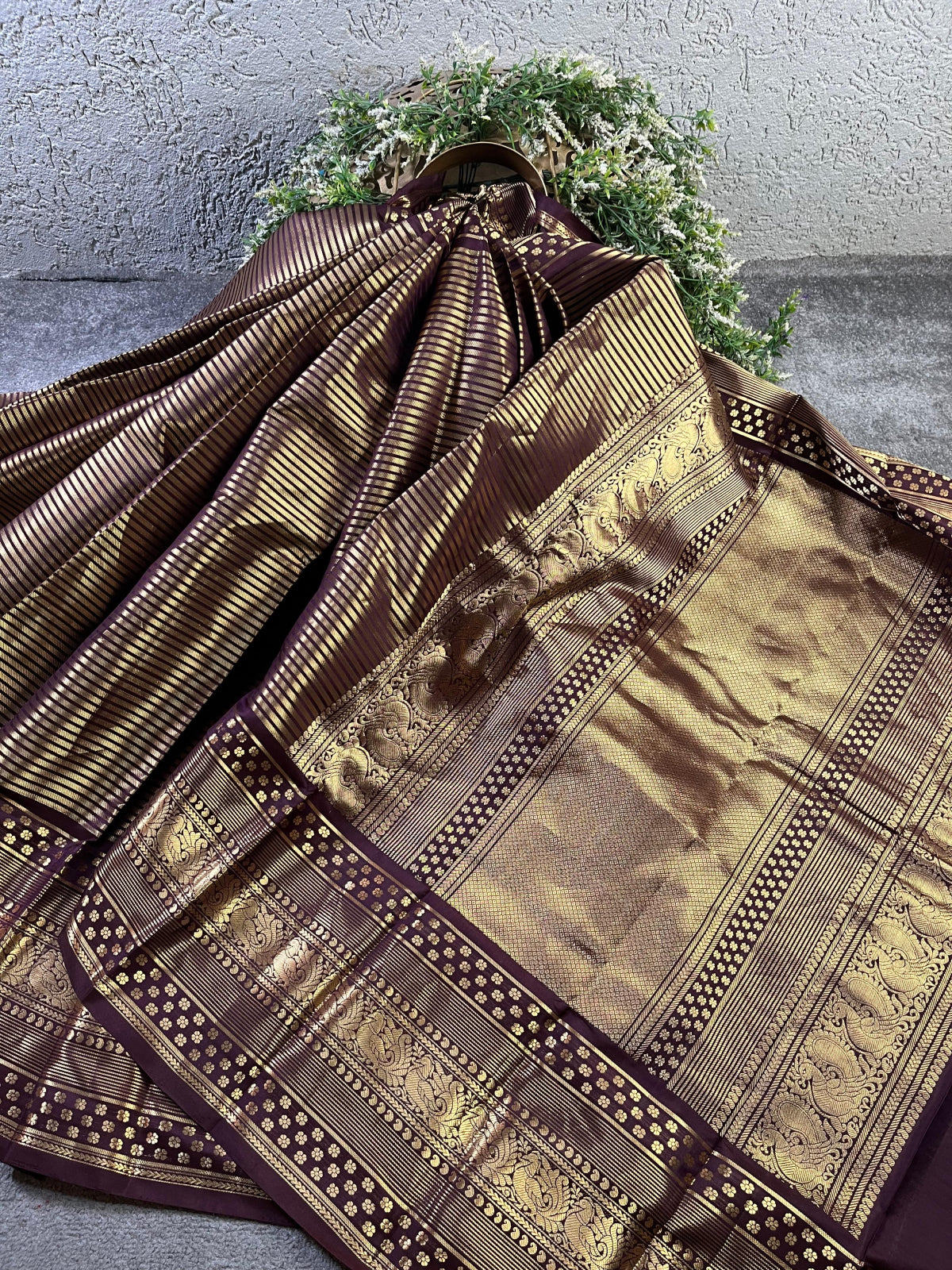 BROWN SILK PURE HANDLOOM KANJIVARAM SAREE