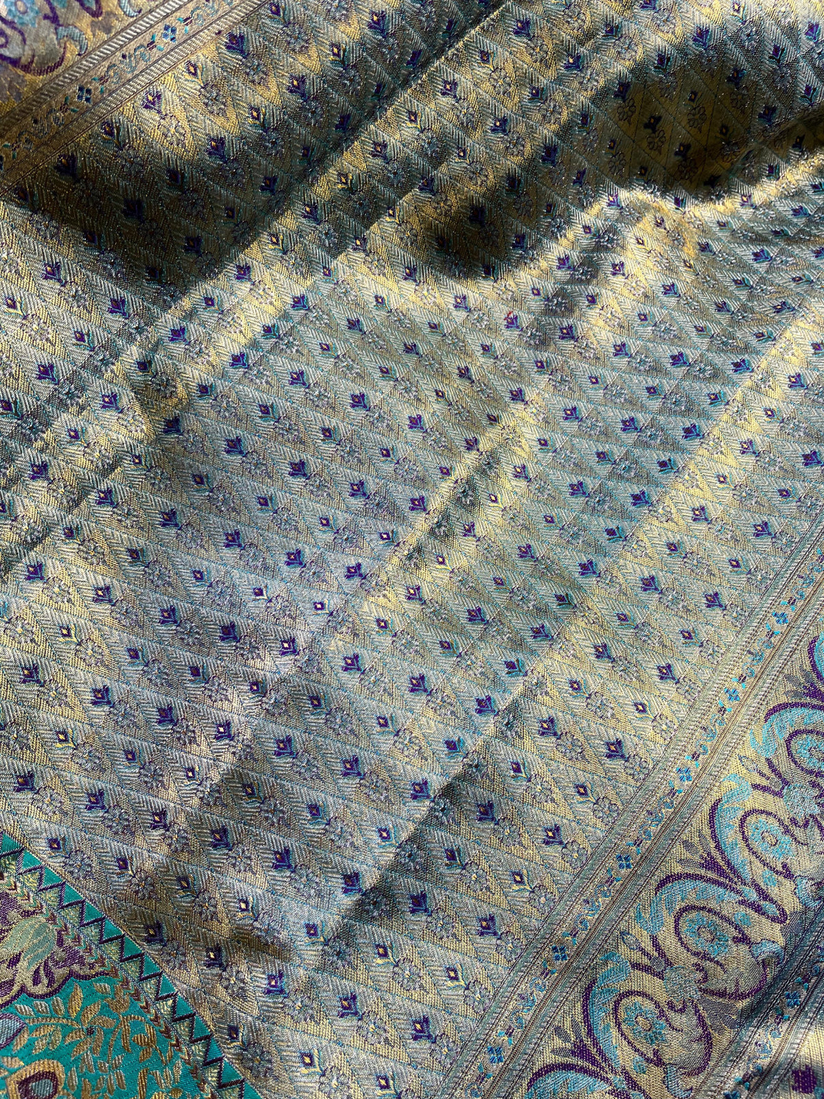 ROSE GOLD TISSUE SILK PURE HANDLOOM KANJIVARAM SAREE