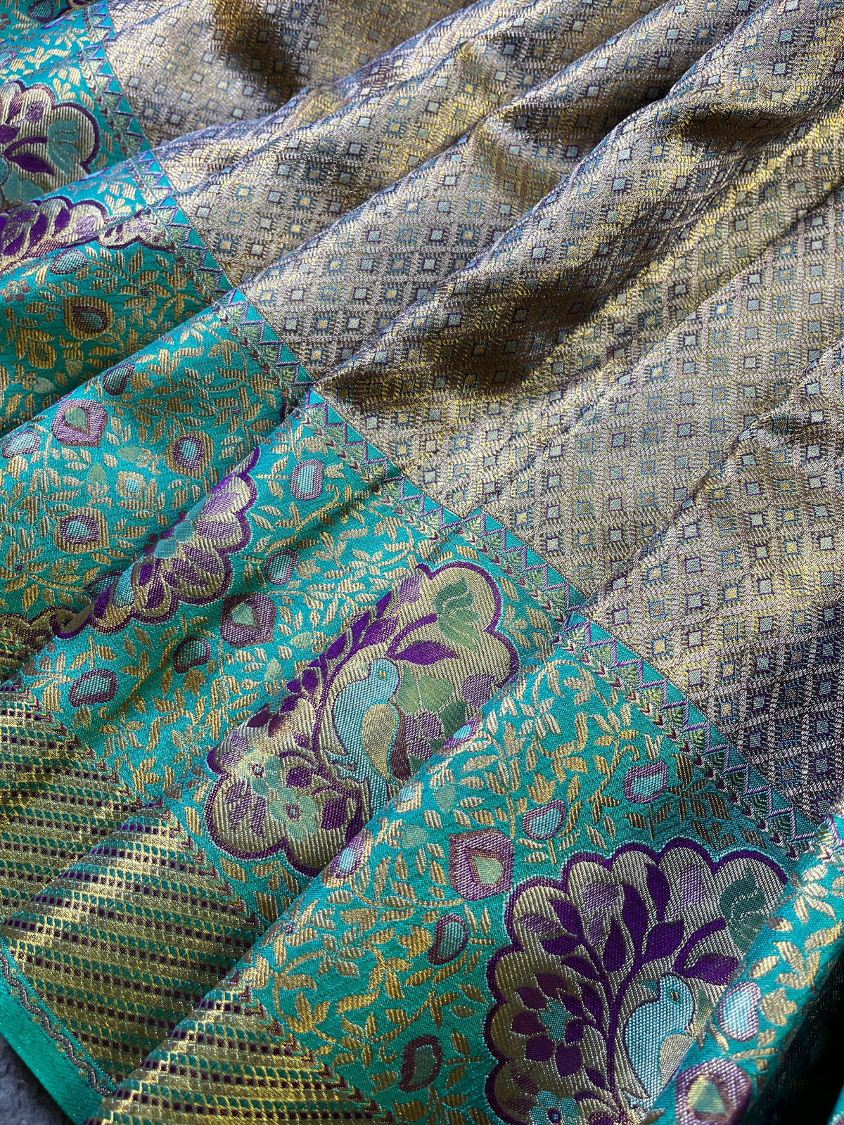 ROSE GOLD TISSUE SILK PURE HANDLOOM KANJIVARAM SAREE