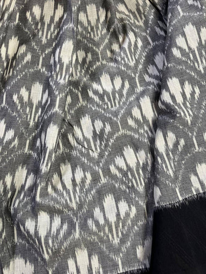 GREY COTTON PURE HANDLOOM IKKAT SAREE