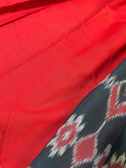 NAVY BLUE COTTON PURE HANDLOOM IKKAT SAREE