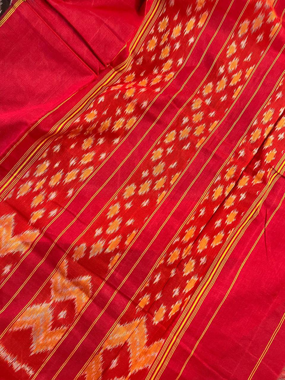 NAVY BLUE COTTON PURE HANDLOOM IKKAT SAREE