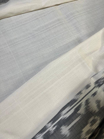 GREY COTTON PURE HANDLOOM IKKAT SAREE