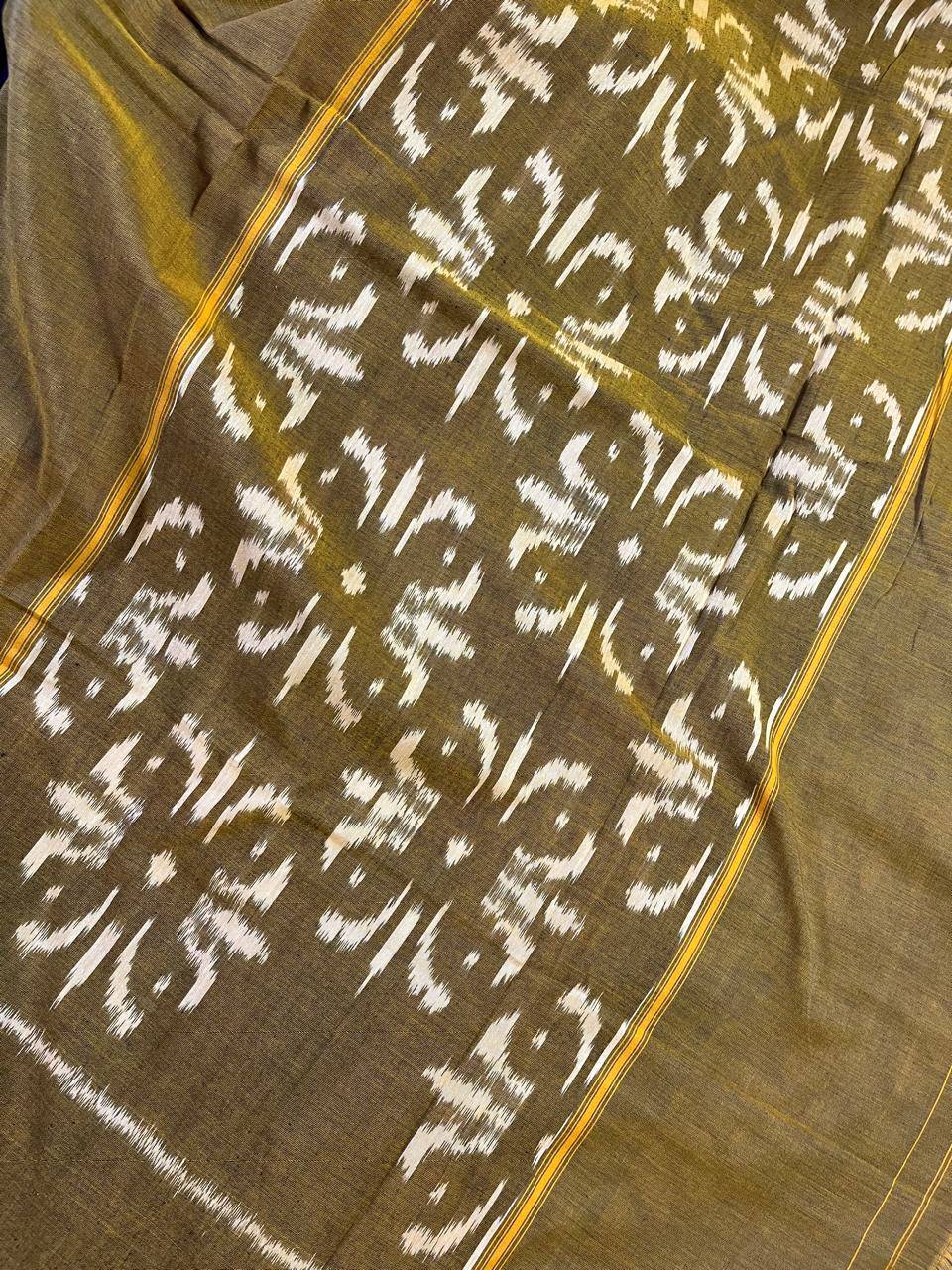 NAVY BLUE COTTON PURE HANDLOOM IKKAT SAREE