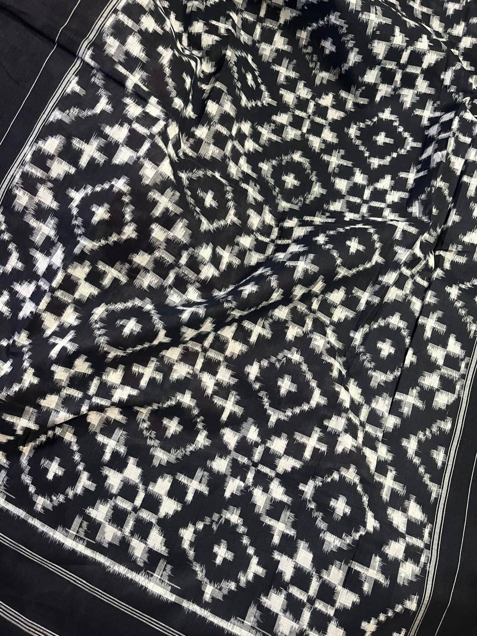 RED COTTON PURE HANDLOOM IKKAT SAREE