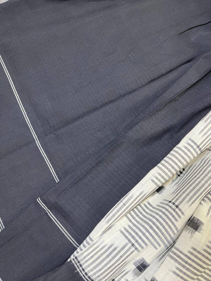 WHITE COTTON PURE HANDLOOM IKKAT SAREE