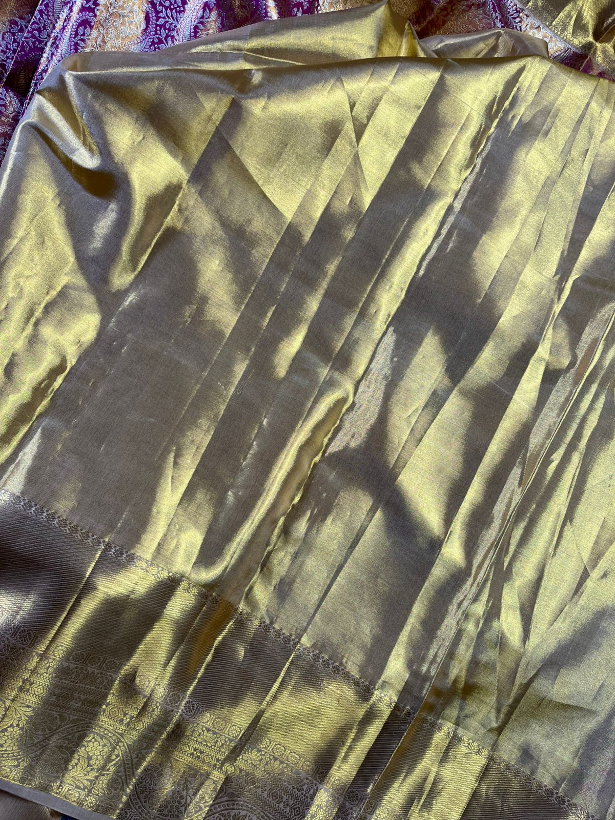 PINK GOLD TISSUE PURE HANDLOOM KANJIVARAM SAREE