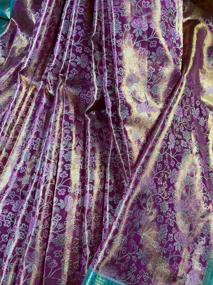 RANI PINK TISSUE PURE HANDLOOM KANJIVARAM SAREE