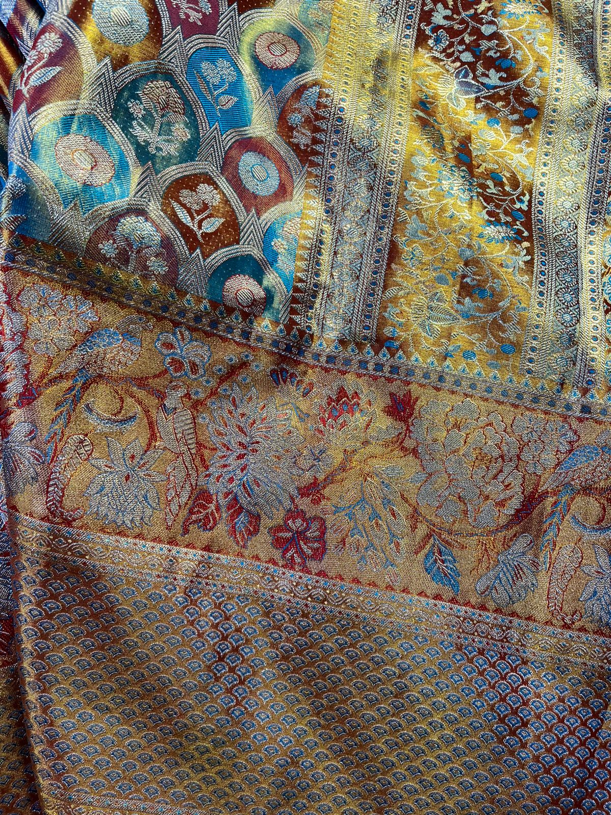 MULTICOLOUR TISSUE PURE HANDLOOM KANJIVARAM SAREE