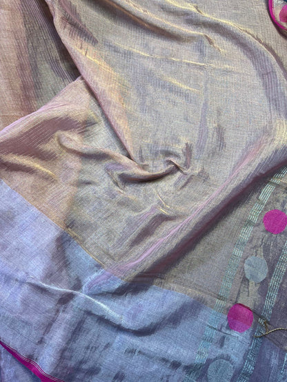 BABY PINK MUL TISSUE PURE HANDLOOM SAREE