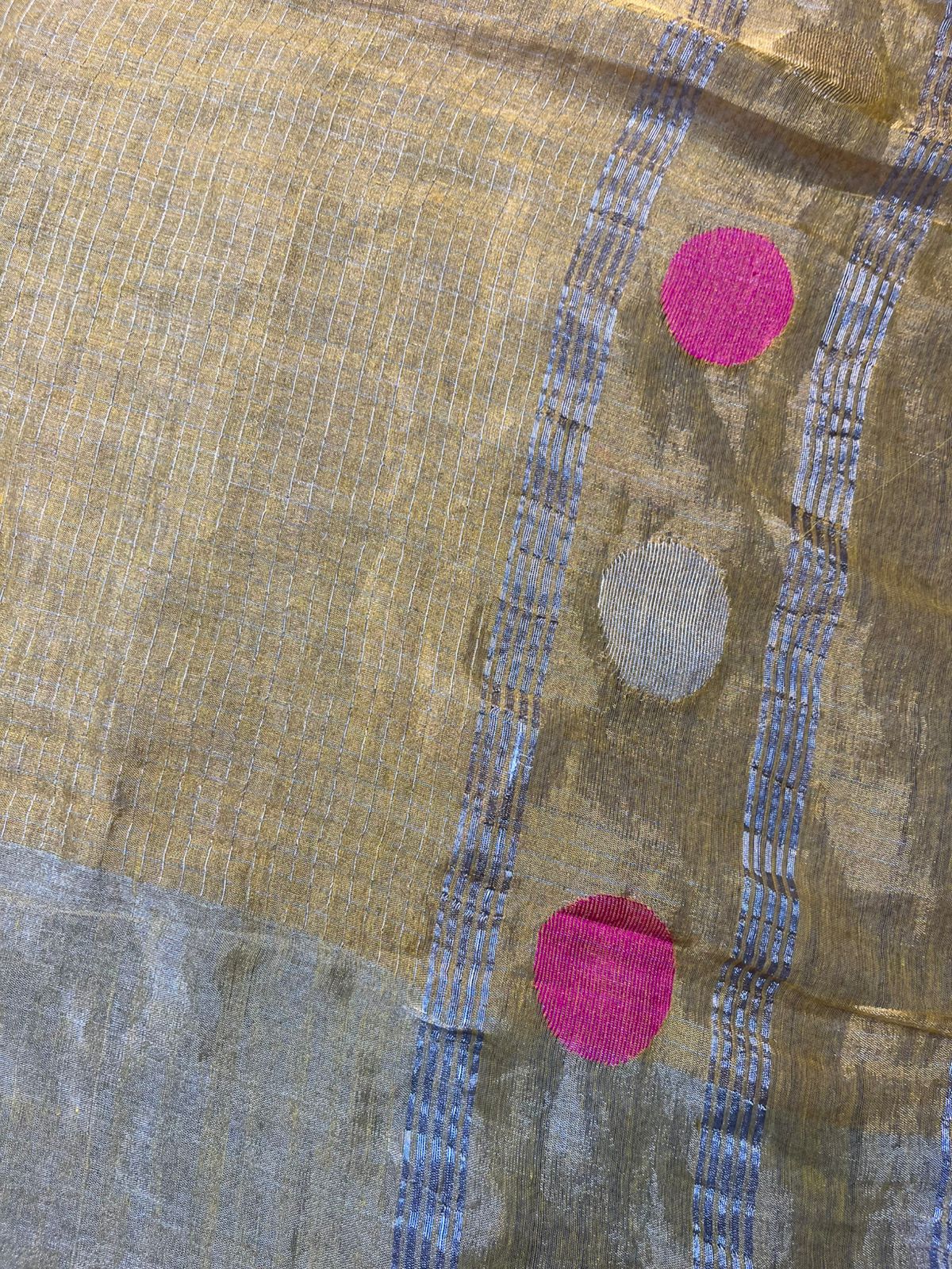 YELLOW MUL TISSUE PURE HANDLOOM SAREE