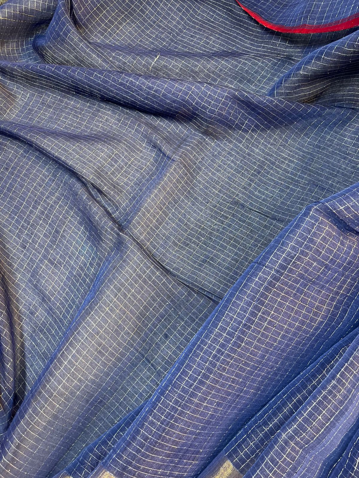 ROYAL BLUE MUL TISSUE PURE HANDLOOM SAREE