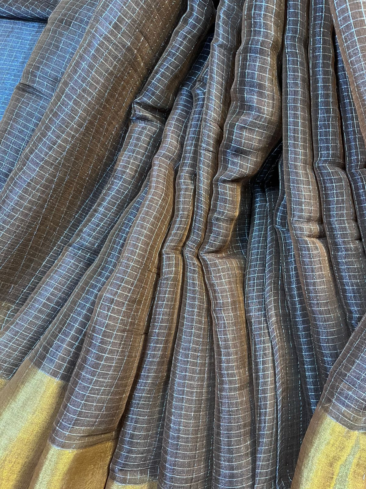 BLACK MUL TISSUE PURE HANDLOOM SAREE