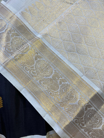 BLACK  PURE HANDLOOM  KANJIVARAM SILK SAREE