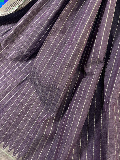 BROWN COTTON TISSUE PURE HANDLOOM PAITHANI DUPATTA