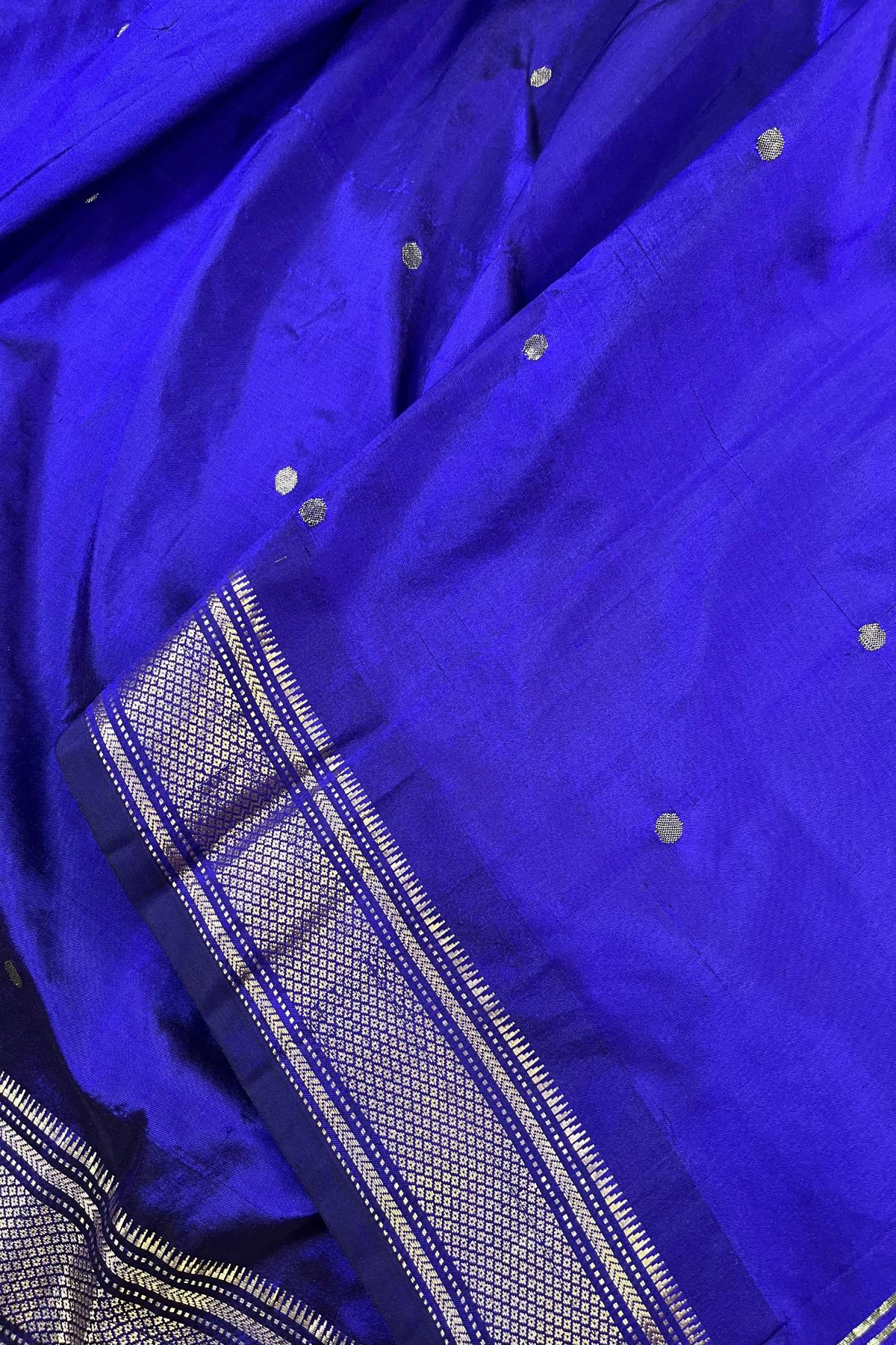 ROYAL BLUE SILK PURE HANDLOOM PAITHANI DUPATTA