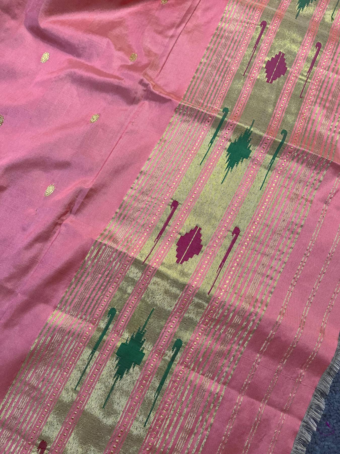 PINK SILK PURE HANDLOOM PAITHANI DUPATTA