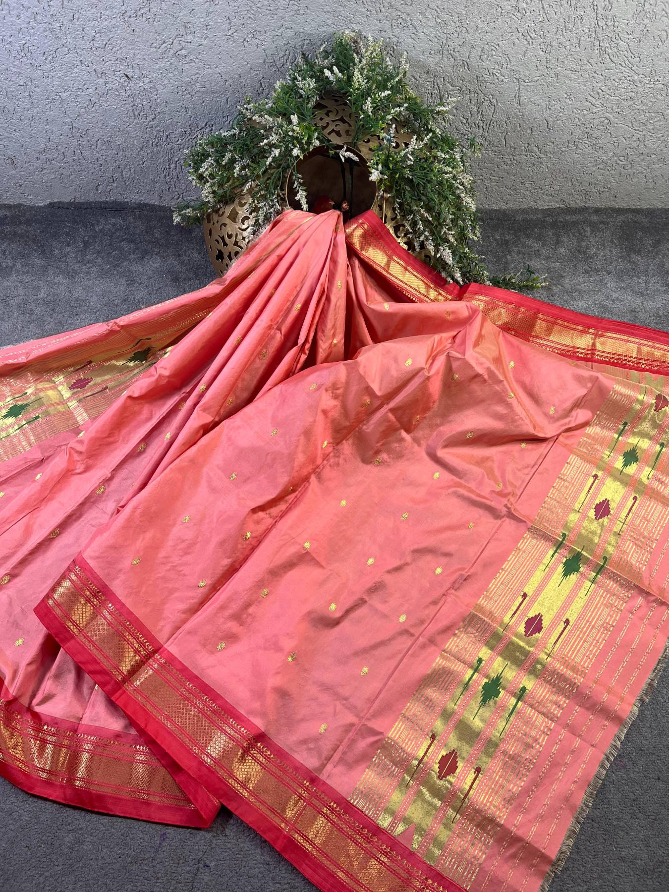 PINK SILK PURE HANDLOOM PAITHANI DUPATTA